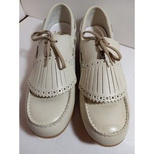 Lazy Bones Women's Golf Shoes  Size 9N Made in USA Beige Vintage